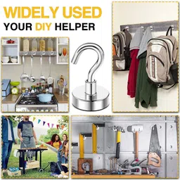 kunj sales Heavy Duty Magnetic Hooks for Multi-Purpose Hanging for Home Hook 3 image 5