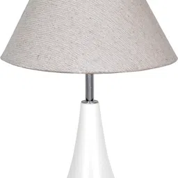 glowhere Modern Farmhouse Lamp, Beige Cone Shade for Nightstand & Living Room Table Lamp image 2