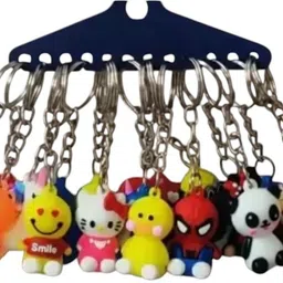 cutekeyring Cute Cartoon Character Keychain Combo 12 PCS Silicone Key Holder image 5