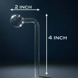 wishingbell natural 6 inch Bend Glass Oil Burner Pipe Transparent (Pack of 4) Borosilicate Glass Inside Fitting Hookah Mouth Tip image 2