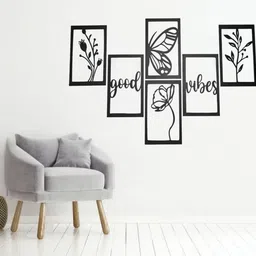 zeskro Wooden butterfly good vibes Wall Decor Hangings Living Room, Bedroom,Office Pack of 6 image 5