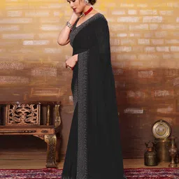 samah Dyed, Self Design Bollywood Georgette Saree image 3