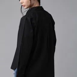 houseofcommon Women Boxy Fit Solid Casual Shirt image 3