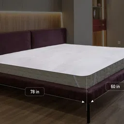 recron certified Elastic Strap Double Size Breathable, Waterproof Mattress Cover image 3