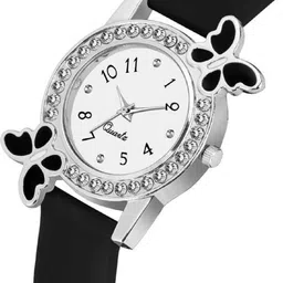 zewit Analog-Digital Watch - For Boys & Girls New Butterfly White Dial & Black PU Belt 100%Comfortable Watches For Women image 3