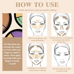 huda girl Contour Color Corrector Concealer Palette with Waterproof & Long Lasting Formula Concealer image 3