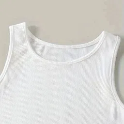 osjs Casual Sleeveless Self Design Women White Top image 4