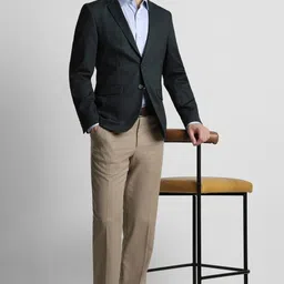 peter england Men Checkered Single Breasted Formal Blazer image 2