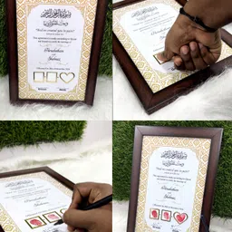 new print creations Nikah Certificate | Nikah Couple Thumb | Matte Lamination (No Glass) image 4