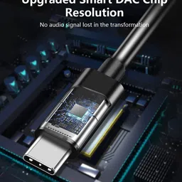 C & E Black, Red USB C to 3.5mm Aux Cord for OnePlus 7Pro/7/6t- 1.3 Meter Phone Converter image 2