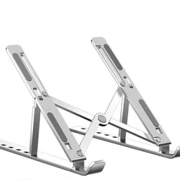 QueryZen Aluminum 6 Adjustable Foldable Portable Laptop Stand Desktop Tablet Stand Aluminium Desk Stand Rotatable Laptop Stand with Adjustable Height Compatible with Universal Laptops-picture-48