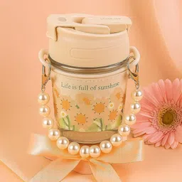 xoxo impex Glass Pearl Water Bottle 350 ml Water Bottle image 5