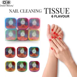 ocean beauty Nail Paint Remover Polish Cotton Pads Tissue Combo Wet Wipes Set Pack Of 1 image 1