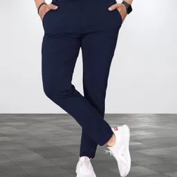 metronaut Regular Fit Men Dark Blue Polyester Trousers-picture-35