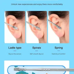 scabiosa Resuable Ear Cleaner Tool Set with Storage Leather Pouch image 4