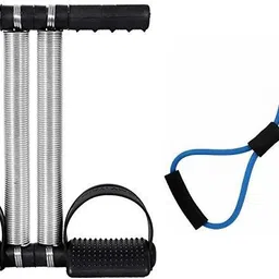 fitnesstricks BEST COMBO OF DOUBLE SPRING TUMMY TRIMMER WITH RESISTANCE TUBE FOR MEN AND WOMEN Fitness Accessory Kit Kit-picture-10
