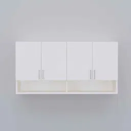 specialitypanels 4 Doors Modular Wall Mounted Kitchen Cabinet with Organizer Shelf in Highland Pine Finish image 4