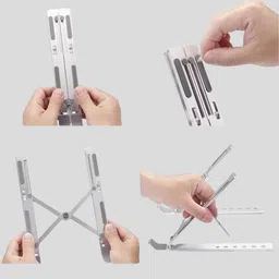 DADNSON laptop stand Aluminum Adjustable Portable Foldable Laptop Stand bol-Laptop Stand 95 Aluminium Floor and Desk Stand Rotatable Laptop Stand with Adjustable Height Compatible with Universal Laptops-picture-21