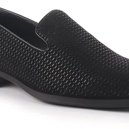 fausto Ethnic Wedding Prom Juttis|Party Evening Textured Slip On Tuxedo Loafers Kurta Mojaris For Men image 3