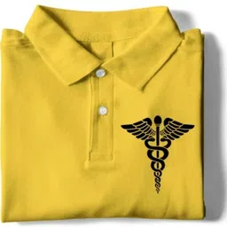 printonline Men Printed Polo Neck Cotton Blend Yellow T-Shirt-picture-22