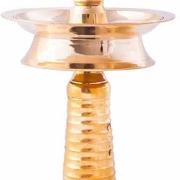 copper kitchen Brass Traditional Kerela Samay Oil Puja Lamp Nilavilakku Golden Nilavilakku Diya Brass Table Diya image 1