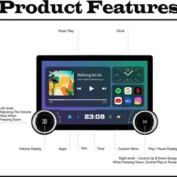 ccmm Universal New Fancy Design 2K/10.1inch Diamond Full Touch Screen For Car-35 Car Stereo image 3