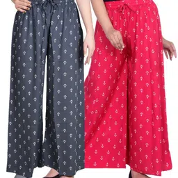 gurara fashion Women Relaxed Pink, Grey Viscose Rayon Trousers-picture-25