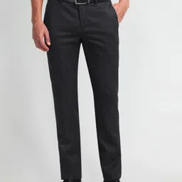arrow Men Regular Fit Black Polyester Trousers-picture-25