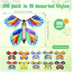 tru toys Magic Fairy Flying Butterfly Wind-up Toy for Surprise Gift/Party/Play (10 Piece) image 2