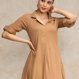 varanga Women Maxi Beige Full Length Dress image 5