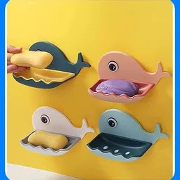 plutohome Fish Shape Cute Adhesive Waterproof Wall Mounted Soap Dish(PACK OF 4) 1.292 image 1