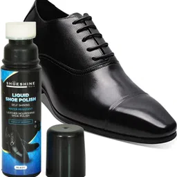 SHOESHINE Black Shiner and Black Lequid shoe Polish for all smooth Leather Shoe Care Kit image 3