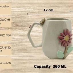laghima jadon Coffee/Tea/Milk/ Big Size Diamond Cut & Flower 3D Designs Like Girls & Women Ceramic Coffee Mug image 5