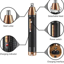 JPRO 2 In 1 Nose And Ear Hair Trimmer Grooming Kit 45 min Runtime 4 Length Settings image 4