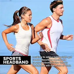 bismaadh Workout Headband for Women & Men - Wide, Moisture Wicking & Non-Slip Exercise Hairband or Sports Sweatband - Keep Your Hair in Place - Performance Stretch & Ideal for Running & Yoga image 2