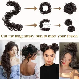 nazario 36 Inch Brown Frill Extension || Long Ponytail Extension Hair Extension image 5