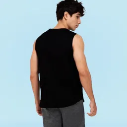 dinsha Gym Vest Black Men's Solid Sleeveless Gym Vest Tank Top | Men Vest image 2