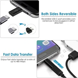 ONCRO Black Type c Female to Micro USB Male adapter converter USB C to V8 charger connector Phone Converter image 4