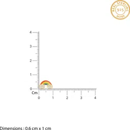 giva 925 SilverGolden Rainbow Kids Studs Zircon Sterling Silver Stud Earring image 5