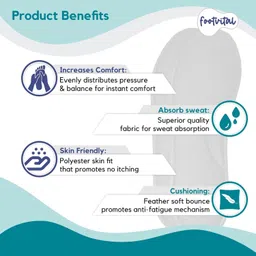 foot vital Memory Foam Shoe Insoles Comfortable Insoles Supports Heel & Arch (Pack of 2) Insole image 2