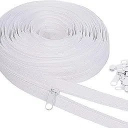 zippro Zipper Roll (#5) 5 Meter White Nylon Two Way Closed-ended Zipper image 2