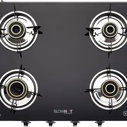 blowhot Jasper Heavy 4 Brass burner Stainless Steel Frame, 2 Year Warranty Toughened Glass, Iron Manual Gas Stove-picture-13