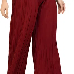 sark fashions Women Regular Fit Maroon Crepe Trousers-picture-21