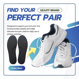 gejuff SIZE-7 Memory Foam Orthotic Sport Insoles for All Shoes Super Soft & Running Form Full Length Sports, Regular, Orthotic Shoe Insole image 3