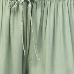 style prezone Women Relaxed Light Green Viscose Rayon Trousers image 5