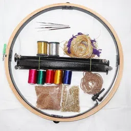 dealx Aari work 18 Inch Stand With 18 Inch Wooden Hoop With 15 Items image 2