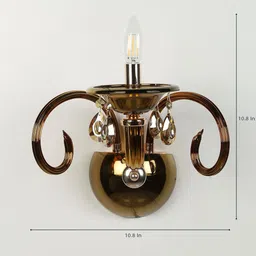 Palermo Gold Crystal Candle Wall Light by Stello image 5