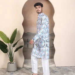 primemark enterprise Men Geometric Print, Printed Cotton Blend Straight Kurta-picture-30