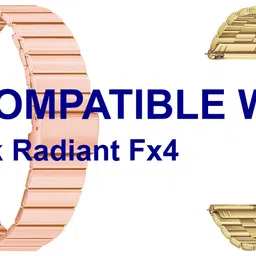 ACM WSM20H22RSGGL3722 Pack of 2 Watch Strap Adjustable Steel 22mm for Fastrack Radiant Fx4 Smartwatch (Rose Gold Pink/Champagne Gold) Smart Watch Strap-picture-18