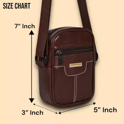 romofy Brown Men Sling Bag Stylish Trendy Travel Shoulder Crossbody Side Sling bag For Men image 5